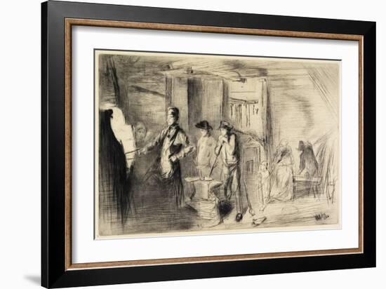 The Forge from Sixteen Etchings of Scenes on the Thames and Other Subjects, 1861-James Abbott McNeill Whistler-Framed Giclee Print