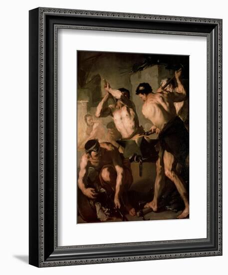 The Forge of Vulcan, C1660-Luca Giordano-Framed Giclee Print