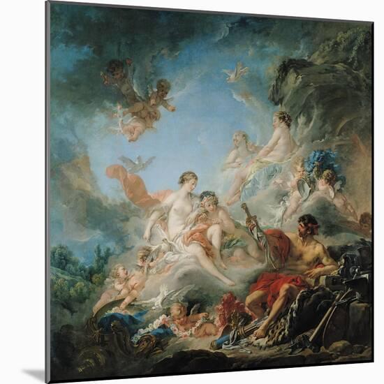 The Forge of Vulcan, or Vulcan Presenting Arms for Aeneas to Venus, Tapestry Cartoon, 1757-Francois Boucher-Mounted Giclee Print