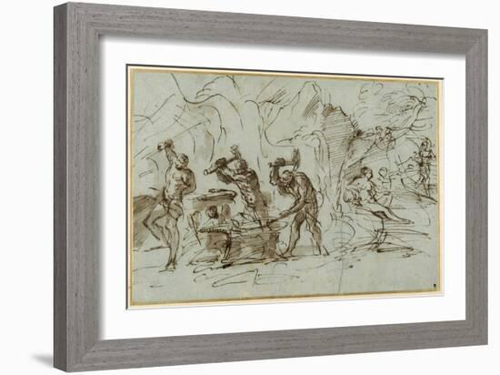 The Forge of Vulcan-Pier Francesco Mola-Framed Giclee Print