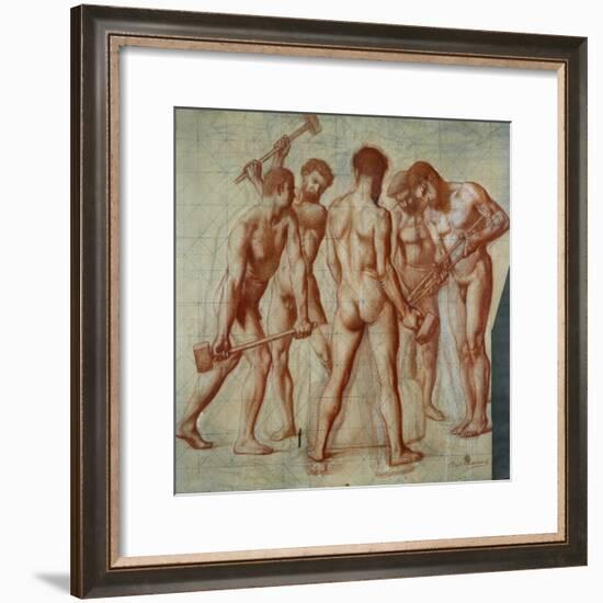 The Forgers, Study For Allegorie du Travail-Pierre Puvis de Chavannes-Framed Giclee Print