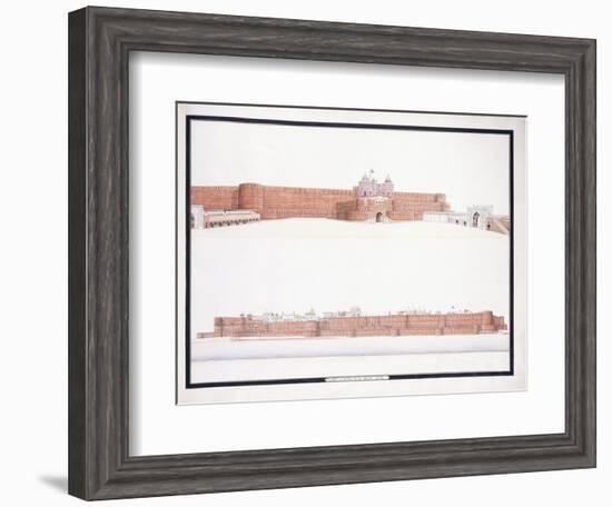 The Fort of Agra, with the Delhi Gate, C. 1815-null-Framed Giclee Print