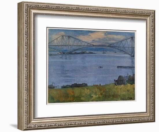 The Forth Bridge, 1914, from British Artists at the Front, Continuation of the Western Front, 1918-John Lavery-Framed Giclee Print