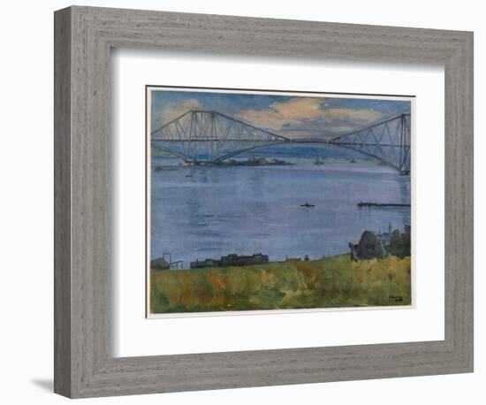 The Forth Bridge, 1914, from British Artists at the Front, Continuation of the Western Front, 1918-John Lavery-Framed Giclee Print