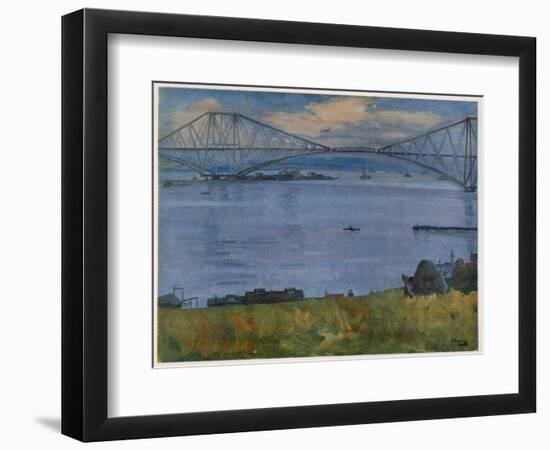 The Forth Bridge, 1914, from British Artists at the Front, Continuation of the Western Front, 1918-John Lavery-Framed Giclee Print