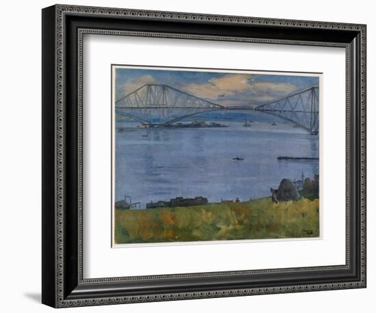 The Forth Bridge, 1914, from British Artists at the Front, Continuation of the Western Front, 1918-John Lavery-Framed Giclee Print