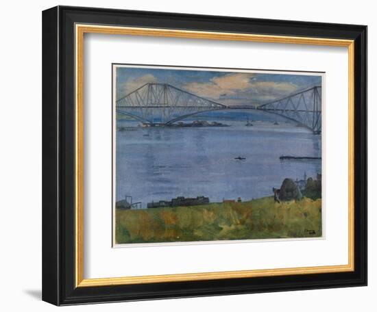 The Forth Bridge, 1914, from British Artists at the Front, Continuation of the Western Front, 1918-John Lavery-Framed Giclee Print