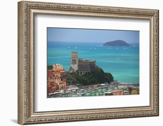 The fortress of Lerici, coast of Liguria, Italy, Europe-Don Mammoser-Framed Photographic Print