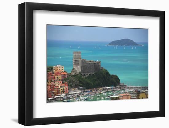 The fortress of Lerici, coast of Liguria, Italy, Europe-Don Mammoser-Framed Photographic Print