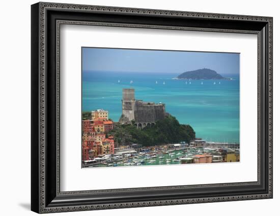 The fortress of Lerici, coast of Liguria, Italy, Europe-Don Mammoser-Framed Photographic Print