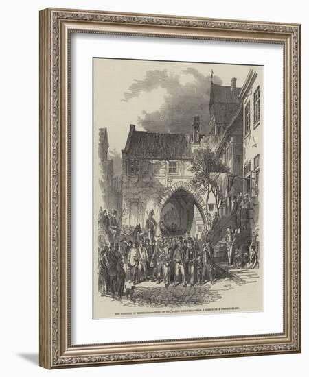 The Fortress of Rendsburg, Entry of the Danish Prisoners-null-Framed Giclee Print