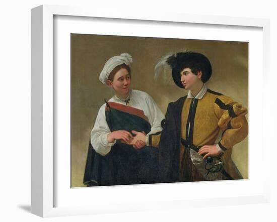 The Fortune Teller, circa 1594-Caravaggio-Framed Giclee Print