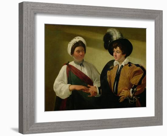 The Fortune Teller, circa 1596-97-Caravaggio-Framed Giclee Print