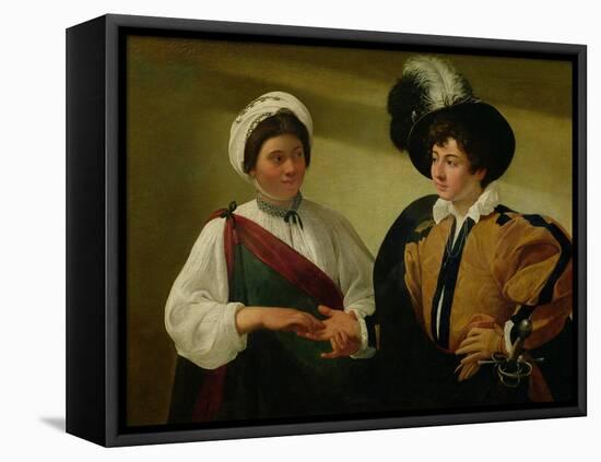 The Fortune Teller, circa 1596-97-Caravaggio-Framed Premier Image Canvas