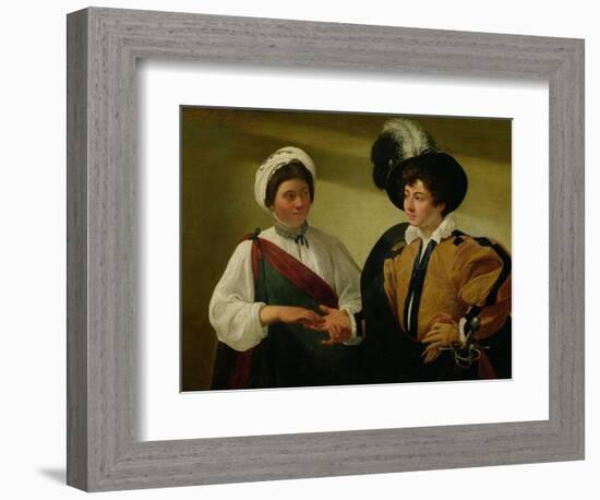 The Fortune Teller, circa 1596-97-Caravaggio-Framed Giclee Print