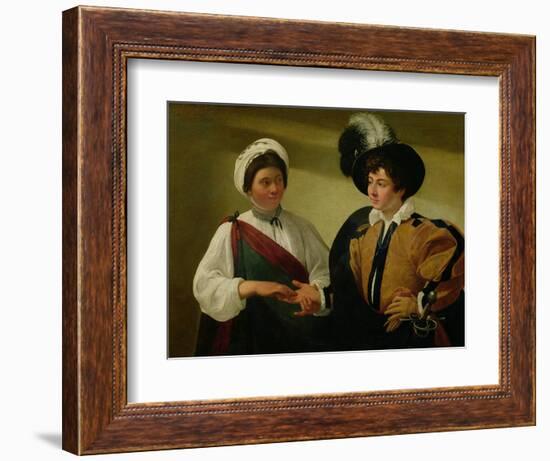 The Fortune Teller, circa 1596-97-Caravaggio-Framed Giclee Print