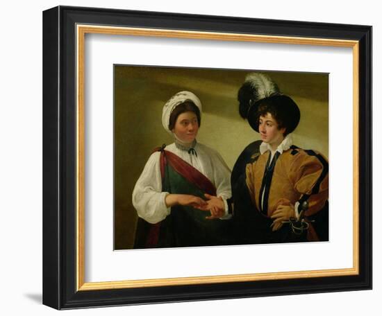 The Fortune Teller, circa 1596-97-Caravaggio-Framed Giclee Print