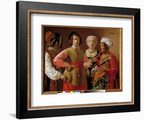 The Fortune Teller Painting by Georges De La Tour (1593-1652) circa 1630, Sun. 1,01X1,23 M New York-Georges De La Tour-Framed Giclee Print