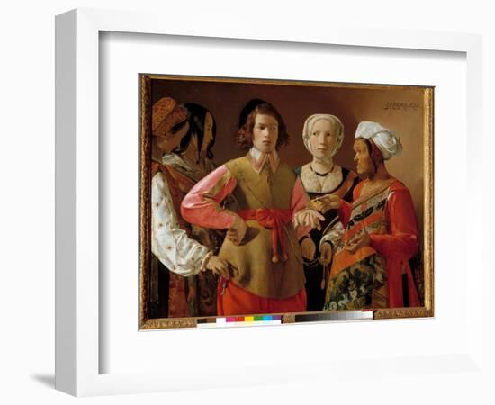 The Fortune Teller Painting by Georges De La Tour (1593-1652) circa 1630, Sun. 1,01X1,23 M New York-Georges De La Tour-Framed Giclee Print