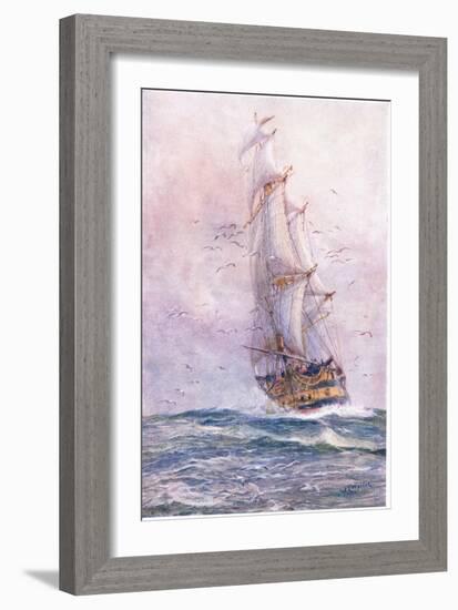 The 'Foudroyant', One of Nelson's Old Ships, 1915-William Lionel Wyllie-Framed Giclee Print