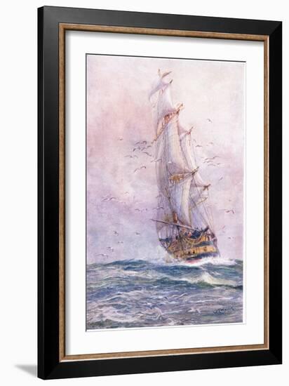 The 'Foudroyant', One of Nelson's Old Ships, 1915-William Lionel Wyllie-Framed Giclee Print