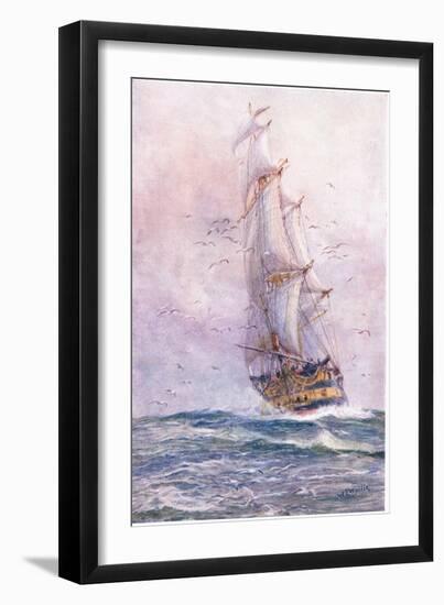 The 'Foudroyant', One of Nelson's Old Ships, 1915-William Lionel Wyllie-Framed Giclee Print