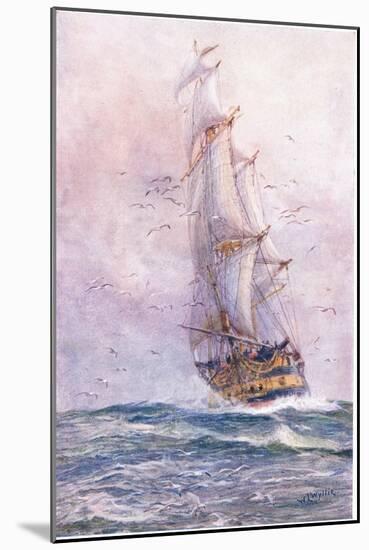 The 'Foudroyant', One of Nelson's Old Ships, 1915-William Lionel Wyllie-Mounted Giclee Print