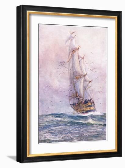 The 'Foudroyant', One of Nelson's Old Ships, 1915-William Lionel Wyllie-Framed Giclee Print