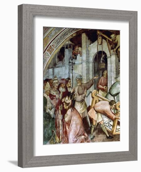 The Foundation of City of Alexandria, Detail of Fresco History of Pope Alexander III, 1407-Spinello Aretino-Framed Giclee Print