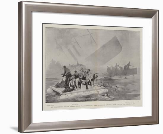 The Foundering of the French Liner La Bourgogne, the Desperate Struggle for Life as the Vessel Sank-Joseph Nash-Framed Giclee Print