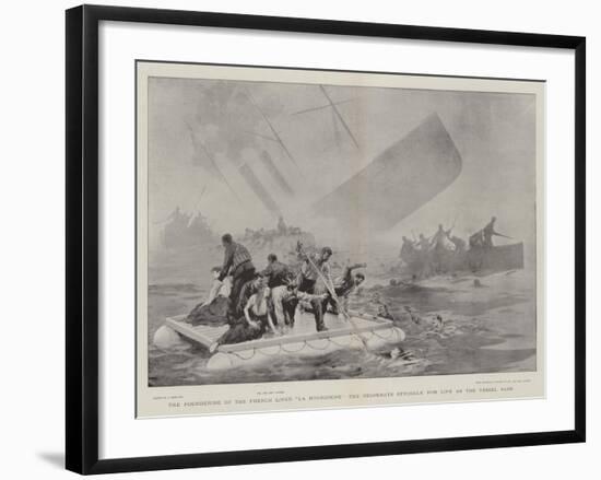 The Foundering of the French Liner La Bourgogne, the Desperate Struggle for Life as the Vessel Sank-Joseph Nash-Framed Giclee Print