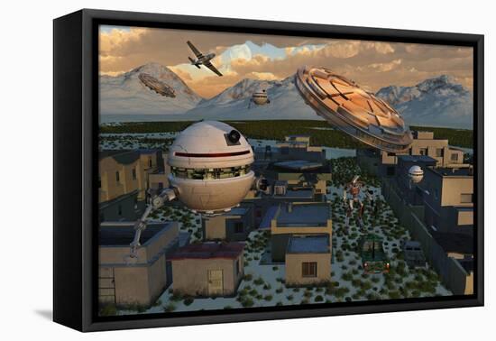 The Founding of Area 51, the Top Secret Base in New Mexico, Usa-null-Framed Stretched Canvas