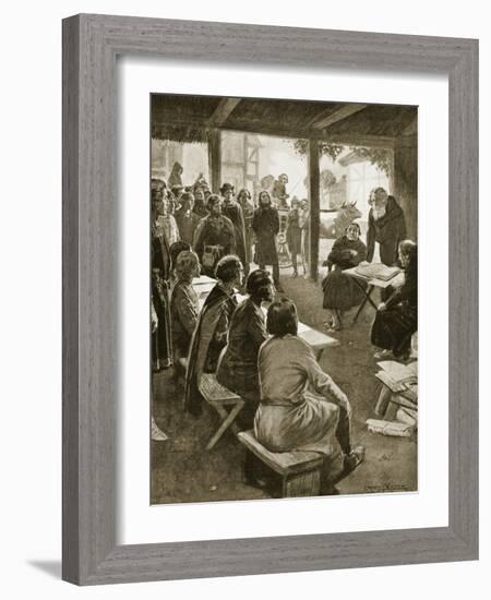 The Founding of Cambridge in 1109, Illustration from The History of the Nation-Ernest Prater-Framed Giclee Print