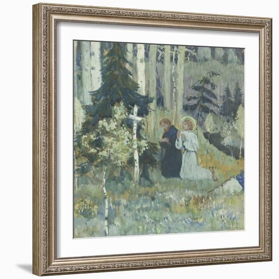 The Founding of the Trinity-Sergius Monastery-Mikhail Vasilyevich Nesterov-Framed Giclee Print