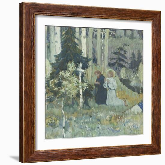 The Founding of the Trinity-Sergius Monastery-Mikhail Vasilyevich Nesterov-Framed Giclee Print