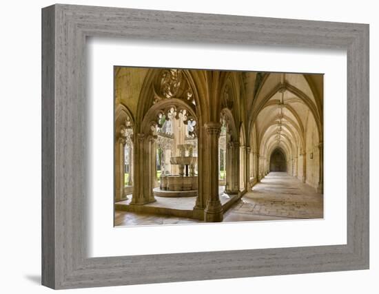 The fountain and water basin in the Claustro Real, royal cloister. Monastery of Batalha, Portugal-Martin Zwick-Framed Photographic Print