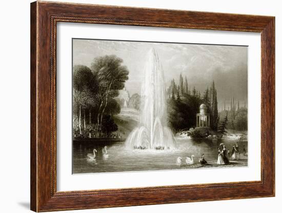 The Fountain at Wilhelmshohe, Near Cassel-English-Framed Giclee Print