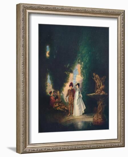 'The Fountain', c18th century, (1911)-Jean-Antoine Watteau-Framed Giclee Print