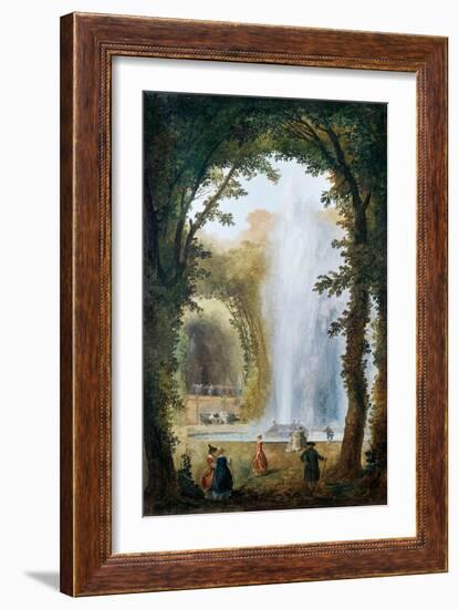 The Fountain in the Grove of the Muses at the Chateau De Marly-Hubert Robert-Framed Giclee Print