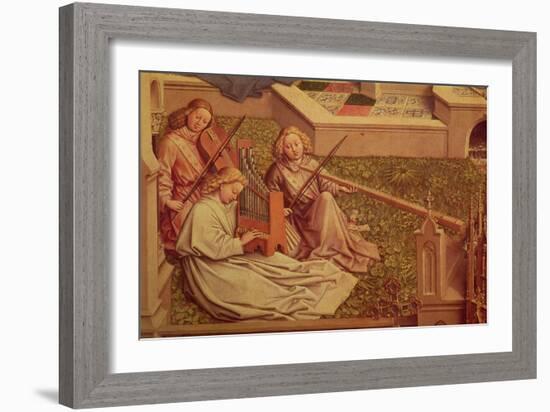 The Fountain of Grace, Detail of Three Angel Musicians-Jan van Eyck-Framed Giclee Print