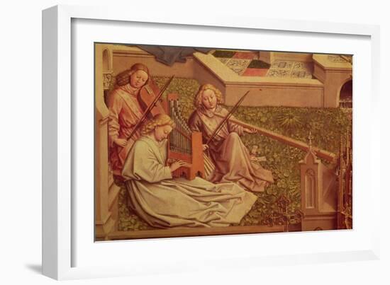 The Fountain of Grace, Detail of Three Angel Musicians-Jan van Eyck-Framed Giclee Print