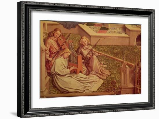 The Fountain of Grace, Detail of Three Angel Musicians-Jan van Eyck-Framed Giclee Print