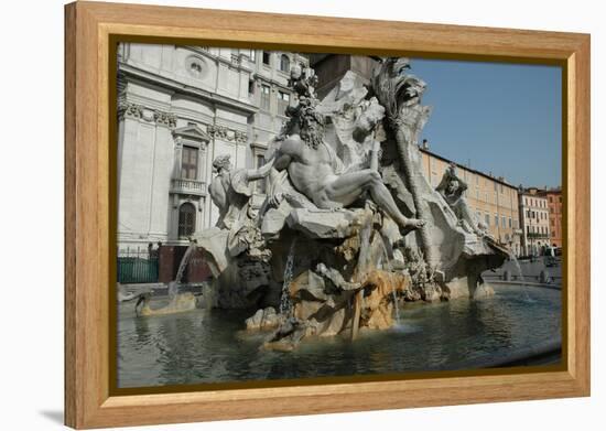 The Fountain of the Four Rivers ( Fontana dei Quattro Fiumi ) in Piazza Navona-Werner Forman-Framed Premier Image Canvas