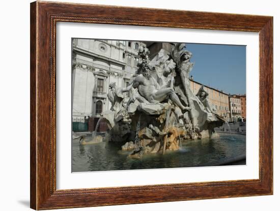 The Fountain of the Four Rivers ( Fontana dei Quattro Fiumi ) in Piazza Navona-Werner Forman-Framed Giclee Print