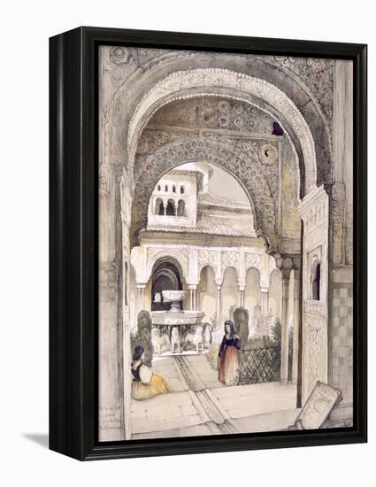 The Fountain of the Lions, from the Hall of the Abencerrajes-John Frederick Lewis-Framed Premier Image Canvas