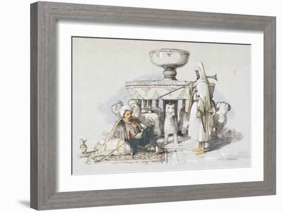 The Fountain of the Lions, Vignette from 'sketches and Drawings of the Alhambra', 1835 (Litho)-John Frederick Lewis-Framed Giclee Print