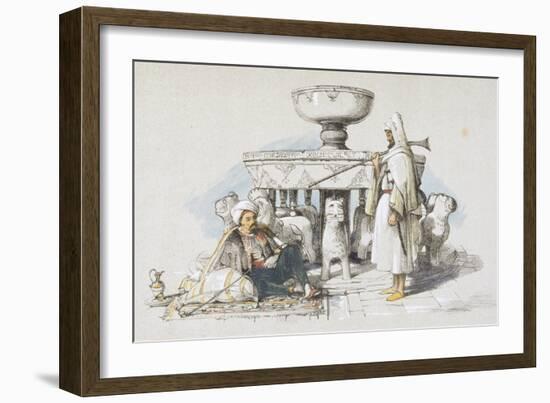 The Fountain of the Lions, Vignette from 'sketches and Drawings of the Alhambra', 1835 (Litho)-John Frederick Lewis-Framed Giclee Print