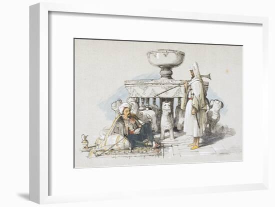 The Fountain of the Lions, Vignette from 'sketches and Drawings of the Alhambra', 1835 (Litho)-John Frederick Lewis-Framed Giclee Print