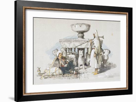 The Fountain of the Lions, Vignette from 'sketches and Drawings of the Alhambra', 1835 (Litho)-John Frederick Lewis-Framed Giclee Print