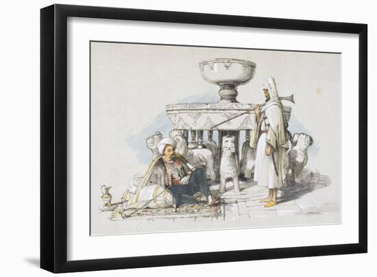 The Fountain of the Lions, Vignette from 'sketches and Drawings of the Alhambra', 1835 (Litho)-John Frederick Lewis-Framed Giclee Print